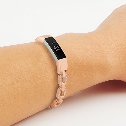DigiHero Edelstahl-Ersatzarmband Band Armband für Fitbit Alta in Silber, Roségold (14 cm – 20,6 cm) - 4