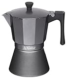 Material: Aluminium Kitchen Craft Espressokocher Le Xpress mit Induktionsboden für 6 Tassen in schwarz/grau, Aluminium, Matt, 290 ml (6 Cup)
