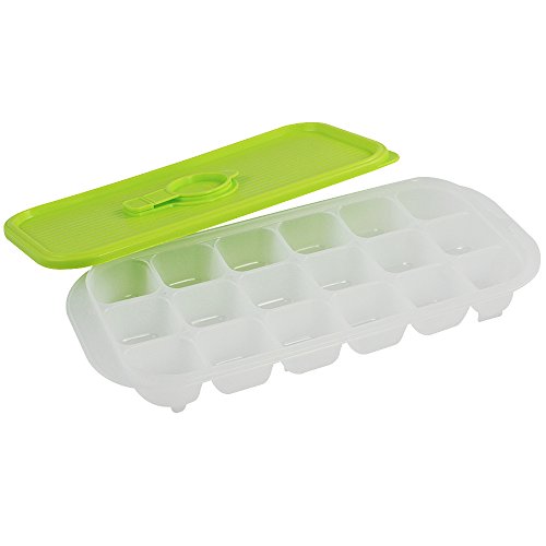 COM-FOUR® 3er Set Eiswürfelbereiter in tollen Farben mit praktischer Einlassöffnung im Deckel - 3