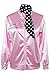 Price comparison product image Pink Ladies Costume 50s Grease Sandy Pink Satin Jacket with Neck Scarf T Bird Danny Halloween Costume Fancy Dress,XXL