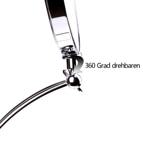 HIMRY Standspiegel 10x Vergrößerung, 8 inch, S-förmiges Design, Kosmetikspiegel 360° drehbar. Verchromten Schminkspiegel Rasierspiegel Badzimmerspiegel, Zweiseitig: Normal+ 10fach Vergrößerung, KXD3109-10x - 4