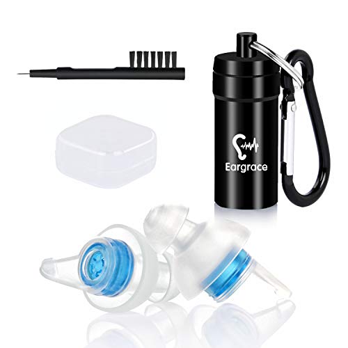 Tapones para los oídos, Eargrace NNR 31dB Tapones de silicona reutilizables con caja de aluminio para dormir, roncar y protección auditiva