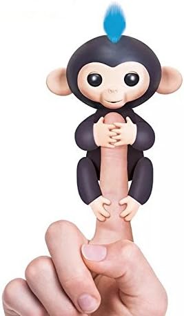 DAEON Happy Baby Finger Monkey - Interactive Glitter Toy (Black with blue hair)