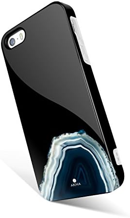 iPhone 5/5s/SE case marble, Akna Charming Series Silicon cover for iPhone 5/5s/SE [Black Agate](489-U.K)