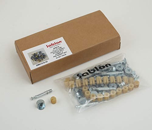 Sablon Minifix 15/16 Cam (color, clásico), con tacos y pre-insert tuerca juego de 25 unidades