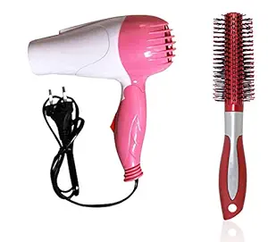 Fully Hair Dryer With Hair Brushes Combo Set Of 2 For Girls And Boys For Home And Parlour Use Hair Styling Accessories Multi color 50 Gram Pack Of 1 (Hair Dryer With Brush M2)