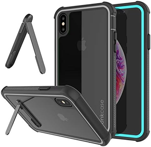 PunkCase iPhone XS Max Case [Spartan Series] Clear Rugged Heavy Duty Cover W/Built In Screen Protector | Ultra Slim 360 Full Body Protection Compatible W/Apple iPhone XS Max (Teal)