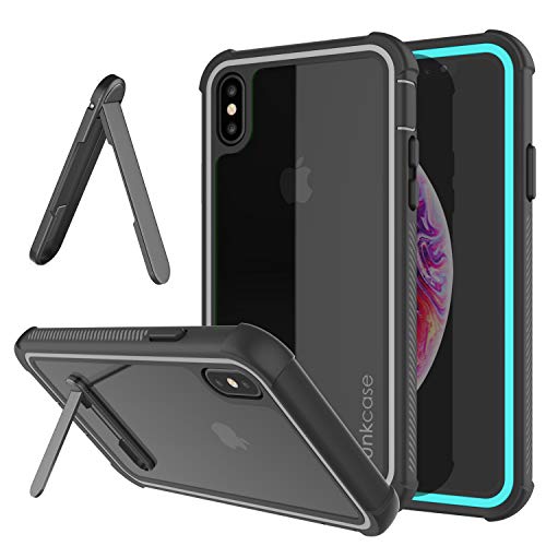 PunkCase iPhone XS Max Case [Spartan Series] Clear Rugged Heavy Duty Cover W/Built In Screen Protector | Ultra Slim 360 Full Body Protection Compatible W/Apple iPhone XS Max (Teal)