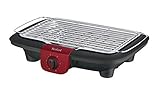 Tefal BG90E5 Easygrill Adjust Elektro-Tischgrill (2300 Watt, 720 cm² Grillfläche) schwarz/Burgunderrot