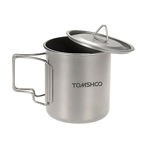 Docooler 420 ml Titanium Becher mit Cover Camping Becher mit Deckel Picknick Wasser Tasse Outdoor Geschirr - 2