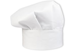 Pet-Jos Kochmütze Unisex Chef Kochmütze aus Baumwolle Küche Hotel Restaurant Gastro-Hüte Einstellbar für Männer, Frauen, Kochen, Weiß