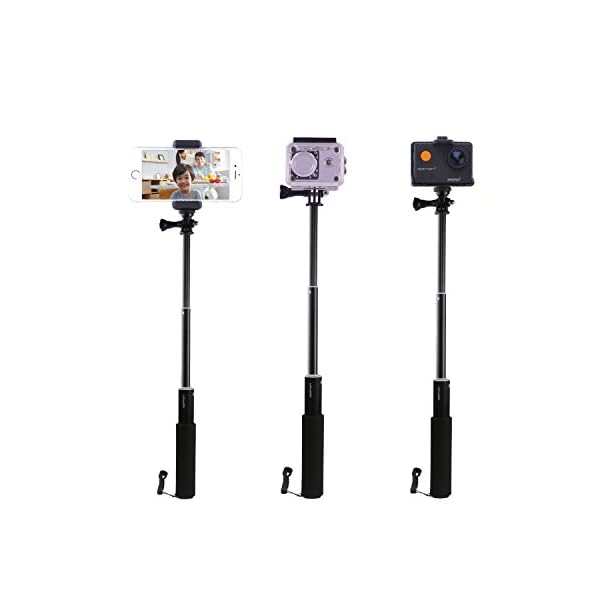 APEMAN Action Cam Einbeinstativ Ausziehbarer Selfie Stick Wasserdichter Handgriff Actionkamera A66/A60/A70/A80 und Smartphones – Bild 3