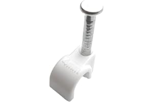 Typicshop - Morsetti per chiodo | Confezione da 100 ganci | Fissare cavo antenna 4 mm | Fissare cavo rotondo | Clip di fissaggio cavi parete | Graffette in plastica bianca | Graffette 4 mm | Puntelli