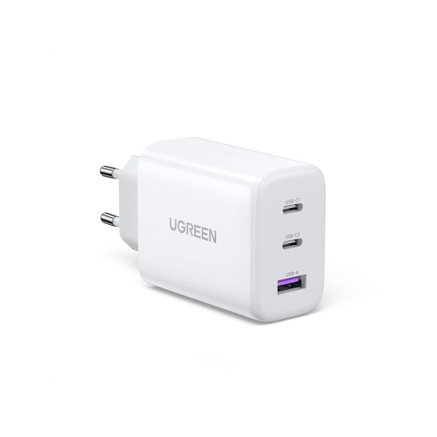 UGREEN USB C charger 65W, 3-poorts compacte oplader, PPS-snellader | Laptoplader, draagbaar voor onderweg, compatibel met MacBook Pro/Air/Neo, iPad, iPhone 17, Galaxy S26 Ultra, Pixel (wit)