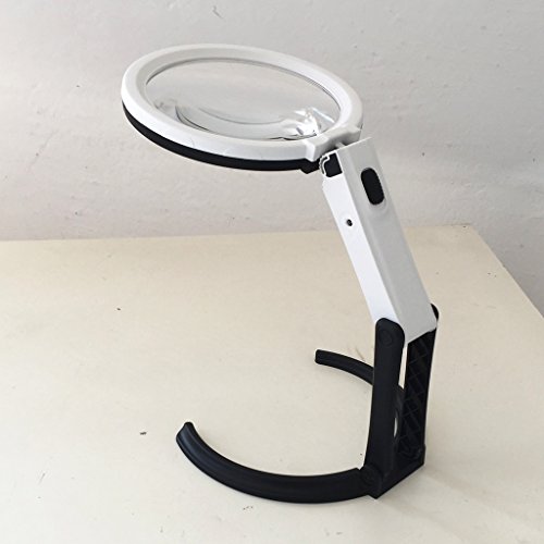 Lupa Plegable De 130mm 5x Con Soporte 12 Leds
