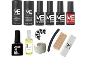 MESAUDA Starter kit Me - PRIMER - BASE & TOP - ULTRABOND - REMOVER CLEANSER - GEL POLISH Rosso 165 - Buffer , Lima - olio cuticole , accessori - Omaggio Semipermanente 10ml Zakiss