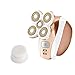 Produktbild Damen Haarentferner Rasierer, Mini Tragbare Flawless USB Aufladung Fünf Kopf Epiliergerät Rasierer für Körper Achselhöhle, Gesicht, Lippen, Bikini mit 5 Schwimmkopf Schnelle USB Rasierapparate (Gold)