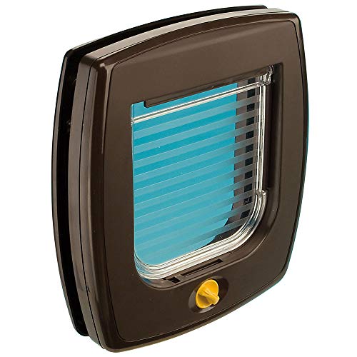 Ferplast Portina per Cani Piccoli e Gatti Swing 3 Gattaiola Porta Basculante, Installazione Universale, Entrata e Uscita Controllabile 4 Vie, Tunnel Parziale. 22,5 X 5 X H 25,2 cm Marrone