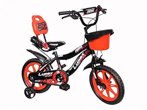 AMS Kid's 14 inches BMX Smart Unisex Bicycle for 2-5 Years with Plastic Rim & Tubeless Tyre (Black Red White)