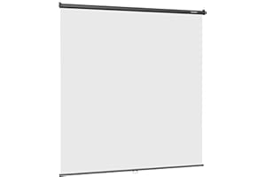 RAUBAY Einziehbarer weißer Bildschirmhintergrund zum Herunterziehen – 200 x 220 cm zusammenklappbarer Hintergrund zur Wandmontage für professionelle Videoproduktion, Fotografie, TikTok