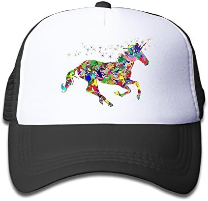 Have You Shop Duola Modern Magical Unicorn Girl's Cap Summer Hat Lightweight Mesh Flexfit Pink Black