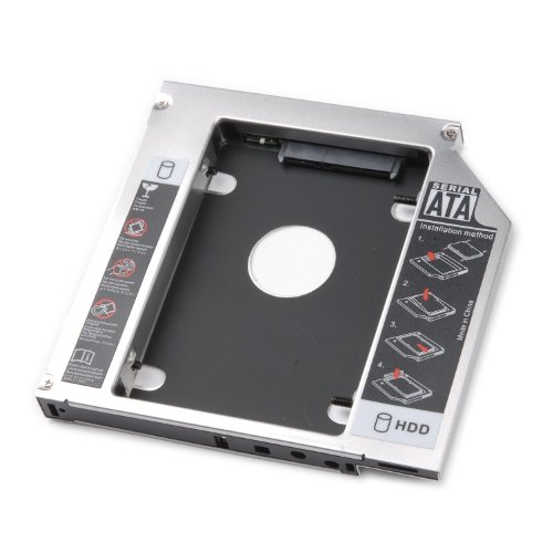 tinxi® Second HDD Caddy Festplattenrahmen 2. HDD / SSD Caddy Adapter SATA Festplatte für alle Notebook mit SATA 9,5 mm Laufwerkschacht universal CD/DVD-Rom - 2