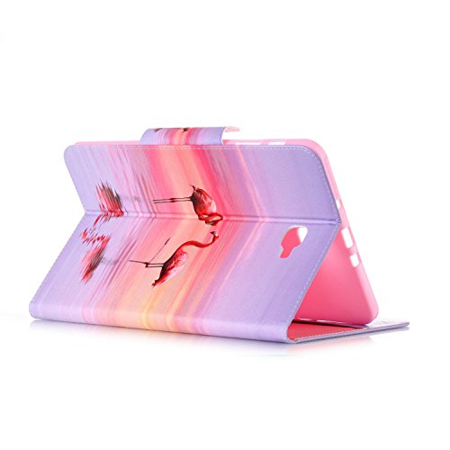 Samsung Galaxy Tab A 10.1 T580 Ledertasche Smart Cover,Samsung Galaxy Tab A T580 Hülle,Ekakashop Ultradünn Fashion Bunt Zwei Flamingos Muster Painting Flip Cover im Bookstyle Kunstleder Schutzhülle Magnetverschluss PU Leder Schale Ständer Hülle Case TPU Innere Tasche Etui mit Magnetverschluss Wallet Kreditkarte Card Holder Slot für Samsung Galaxy Tab A SM-T580 SM-T585 10.1 Zoll + 1x Kostenlos Ständer (Farbe zufällig) - 6