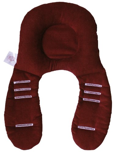 NeckyDrive 114102 Kopfstützkissen für Kindertrageschalen, circa 35 x 24 cm, rot/beige