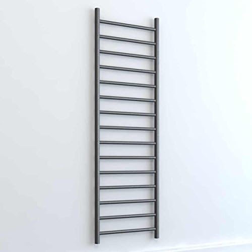 Richmond Radiators Abby Designer Electric Heated Towel Rail For Bathroom/Kitchen. Round Tube. Small, Medium And Large Sizes. Prefilled And Ready To Install, IP67 Splash Proof, Lava, 800 x 500
