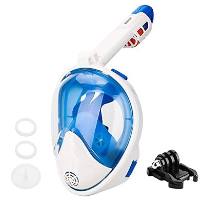 HOVNEE AUTSCA Masque de Plongée,180 ° View Masque Tuba Intégral, Canaux Anti-buée à Double Flux d'air et Conception à Dessus Sec Flotteur Silicone étanche Fixation Anti-Buée et Anti-fuite(M )