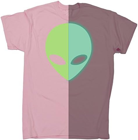 123t Kids Glow In The Dark ... Alien Design (Age-9-11 - PINK) T SHIRT