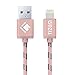 Tizum 8 Pin Lightning to USB Cable (3.3 ft / 1 mtr) Premium Kevlar-Nylon Fiber, Fast Charging & Data Sync Cable (Rose Gold) RS.305.00