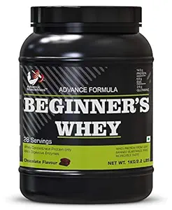 Advance MuscleMass Beginners Whey Protein Supplement Powder |28 servings|14.5g Protein|6.8g EAA|2.6g Glutamine| Chocolate Flavour,1 kg / 2.2 lbs