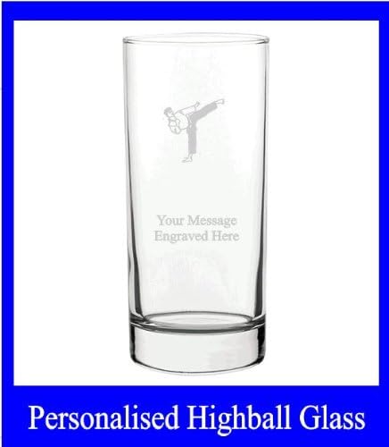KARATE HIGH BALL TALL LONG GLASS HB130 IN SILK LINED GIFT BOX
