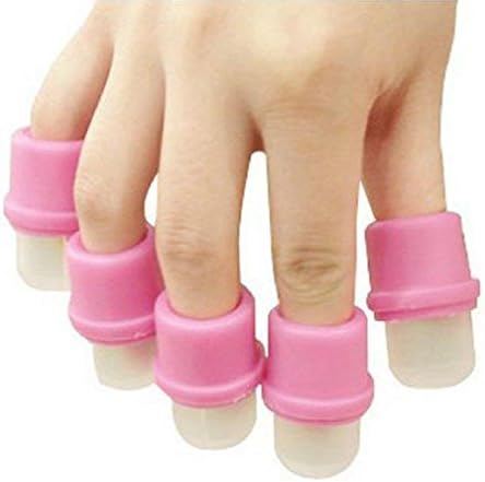 RuiChy 10 pcs Wearable Nail Soak Soakers Polish Remover DIY Acrylic UV Gel Cap Tip Set