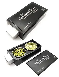 Ek Do Dhai Refreshment Drive Wooden Condiments Platter Box with 2 Steel Bowls Pen Drive for Sauf, Supari, Churan, Refrehments, Cardamons