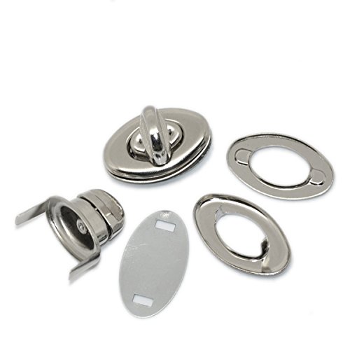 10 Silberfarben, Housweety Drehverschluss für Handtaschen / Portemonnaie 3,5 x 3,3 cm (1 3 / 8 „, 1 x 2 / 8 Zoll) - 2
