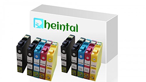 Rheintal - 10 Ersatz Chip Patronen kompatibel zu Epson 16XL, T1631, T1632, T1633, T1634, T1636