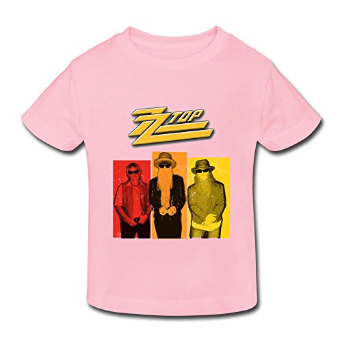 Toddler Kids Little Boy's Girl's Zz Top Logo T-Shirt LightPink Age 5-6 Toddler