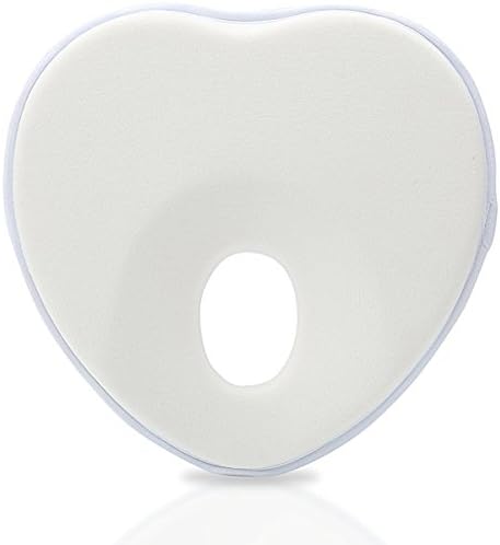 Lexikind baby pillow| Baby pillow made of memory foam to prevent flat head syndrome | Baby pillow that helps prevent deformation of the back of the head (Heart white)