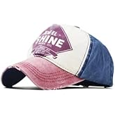 Jewel Shine Model Vintage Baseball Cap, Navy Blue White Burgundy Color, Vintage Worn Look, Cotton, Hat, Cap, Hat