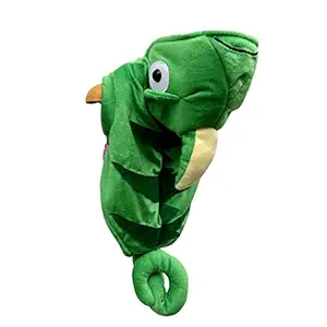 Delifur Halloween Dog Chameleon Costume Pet Adorable Green Winter Apparel Cat Funny Hoodie Clothes (L)