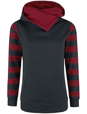 Nastrovje Postdam Shawl Collar Stripes Hoodie Felpa donna nero/borgogna