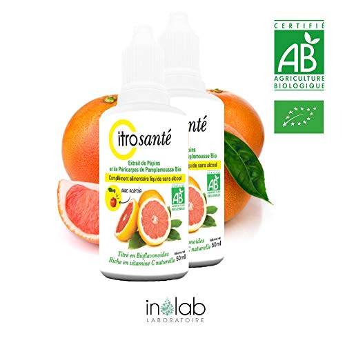 Citrosanté - Extracto de semillas de pomelo orgánico 2 botellas de 50 ml (100 ml)