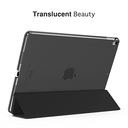 MoKo Hülle für iPad Pro 10.5 Zoll 2017 – PU Leder Tasche Schutzhülle Schale Smart Case mit Translucent Rücken Deckel, mit Auto Schlaf / Wach Funktion und Stanfunktion für Apple iPad Pro 10.5 Tablet, Schwarz - 5