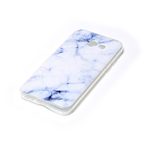 Galaxy A3 2017 Schutzhülle,Galaxy A3 2017 Handyhülle,Leeook Ultra Dünn Schlank Kratzfest Tpu Bumper Hülle Cool Weiß Marmor Marble Muster Weiche Silikon Slim Flexibel Tasche Etui Cover für Samsung Galaxy A3 2017 + 1 x Schwarz Eingabestift-Weiß Marmor - 3