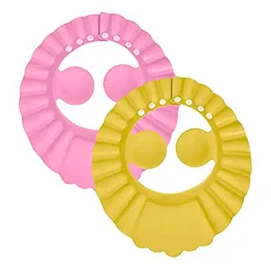 Adjustable Safe Soft Bathing Baby Shower Cap with Eyes And Ear Protection for Children upto 5 years(Pack of 2)