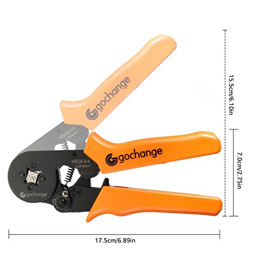 800 Stecker Crimpzange Set, GOCHANGE Zwinge Crimper Zange mit 800 Aderendhülsen Kabelschuhe Tool Kit, 0.25-6.0mm Crimpwerkzeuge für isolierte unisolierte Aderendhülsen Ratsche Kabelschuhe - 3