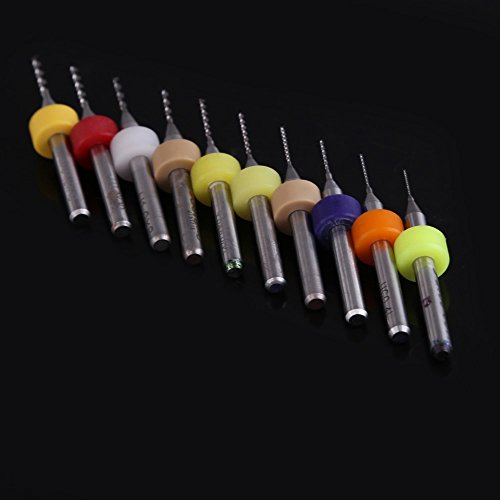 Vakind 10x 0.3-1.2mm Micro Spiralbohrer Metallbohrer Satz Dick-Griff Wolframstahl - 4