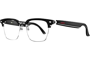 BLESSOURCE Smart Glasses for Men and Women, Open Ear Bluetooth Audio Glasses, Sunglasses Built in Mic & Speakers, Blue Light Filter & UV Pretection Polarized Lenses, IP65 Waterproof Bluetooth Sunglasses, E1306